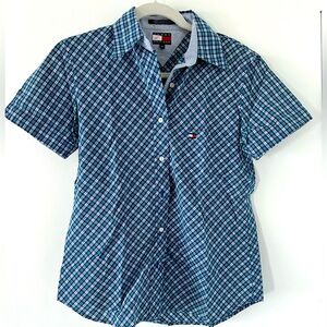 Tommy Hilfiger checkered short sleeve shirt Size 4